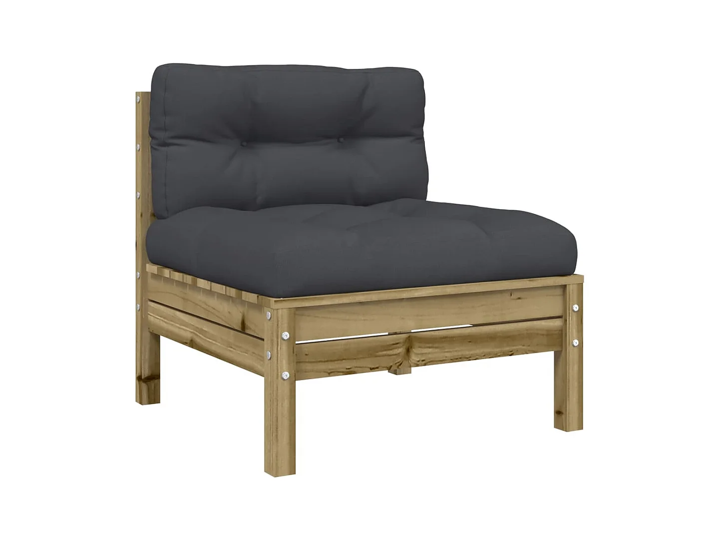 Salon de jardin 5 pcs avec coussins bois de pin imprégné