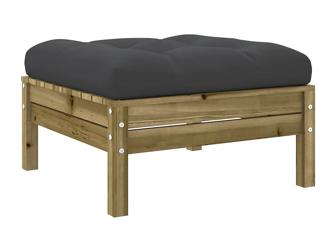 Salon de jardin 5 pcs avec coussins bois de pin imprégné