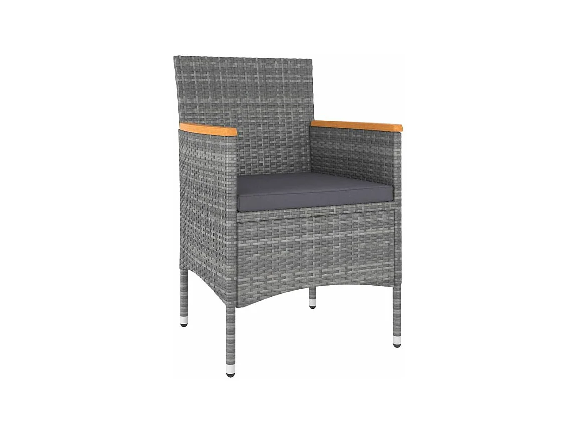 Salon de jardin 5 pcs Résine tressée Gris