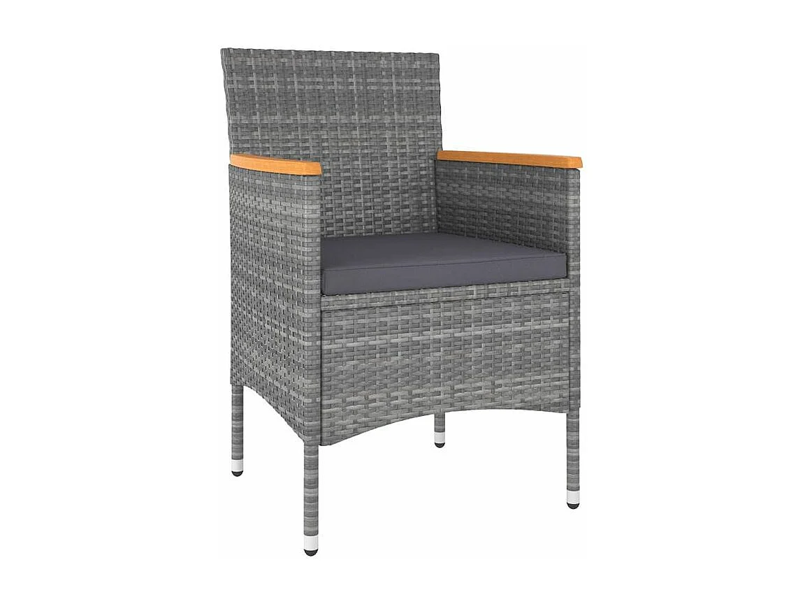Salon de jardin 5 pcs Résine tressée Gris