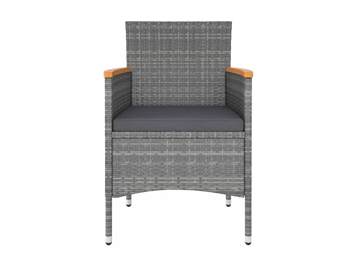 Salon de jardin 5 pcs Résine tressée Gris