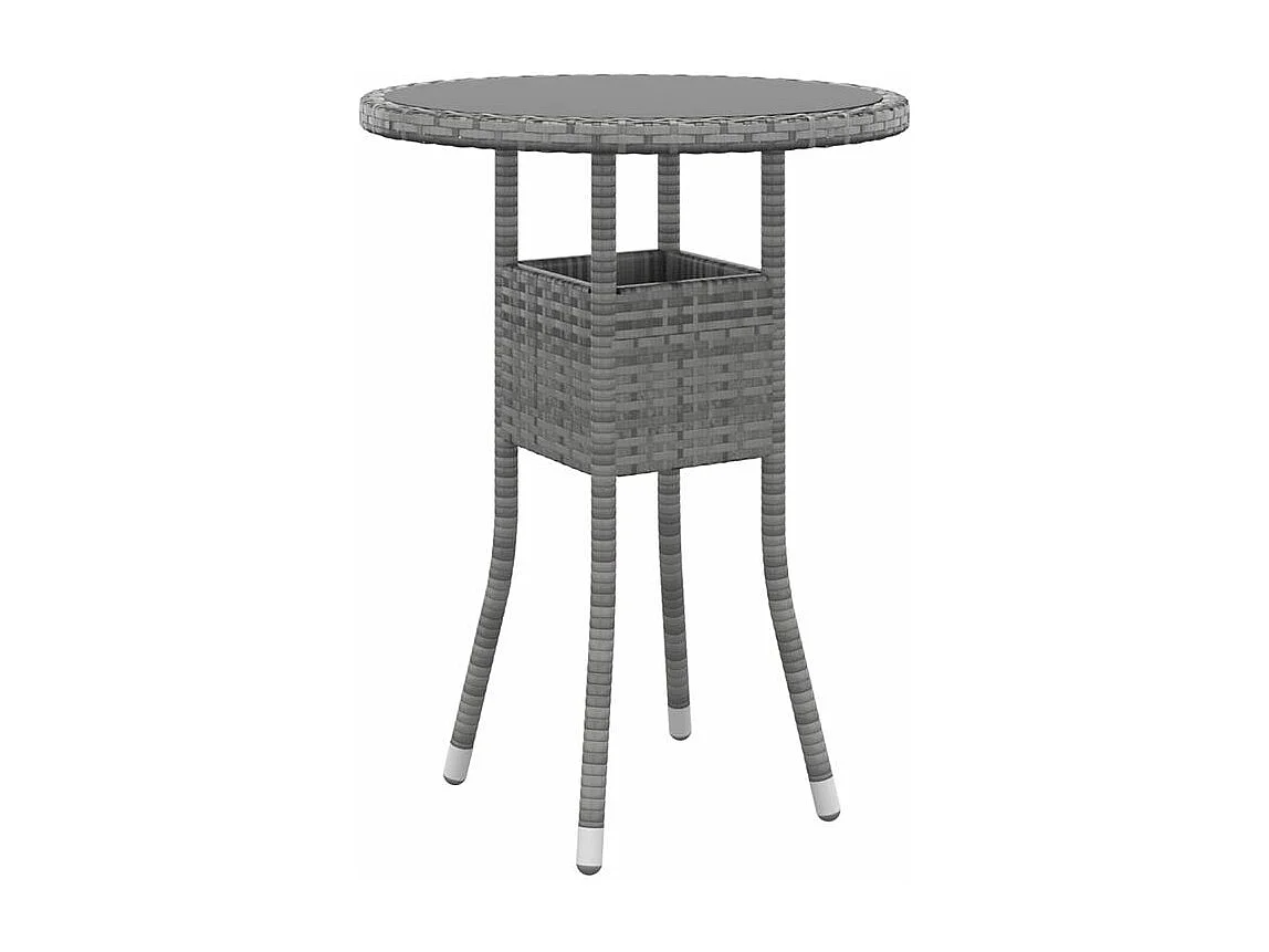 Salon de jardin 5 pcs Résine tressée Gris