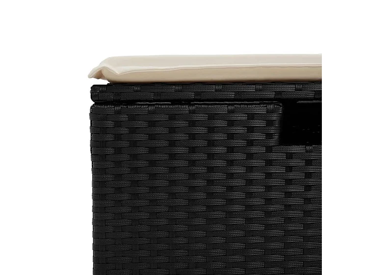 Salon de jardin 5 pcs avec coussins noir résine tressée