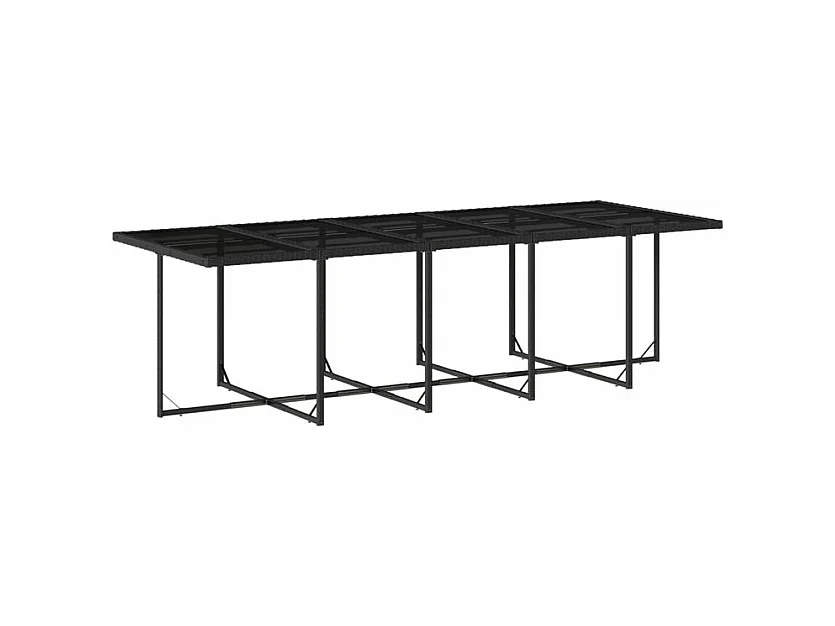 Ensemble à manger de jardin 15 pcs coussins noir résine tressée