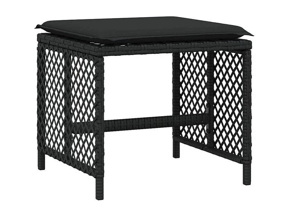 Ensemble à manger de jardin 15 pcs coussins noir résine tressée