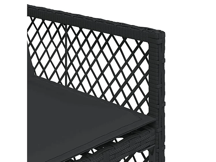 Ensemble à manger de jardin 15 pcs coussins noir résine tressée