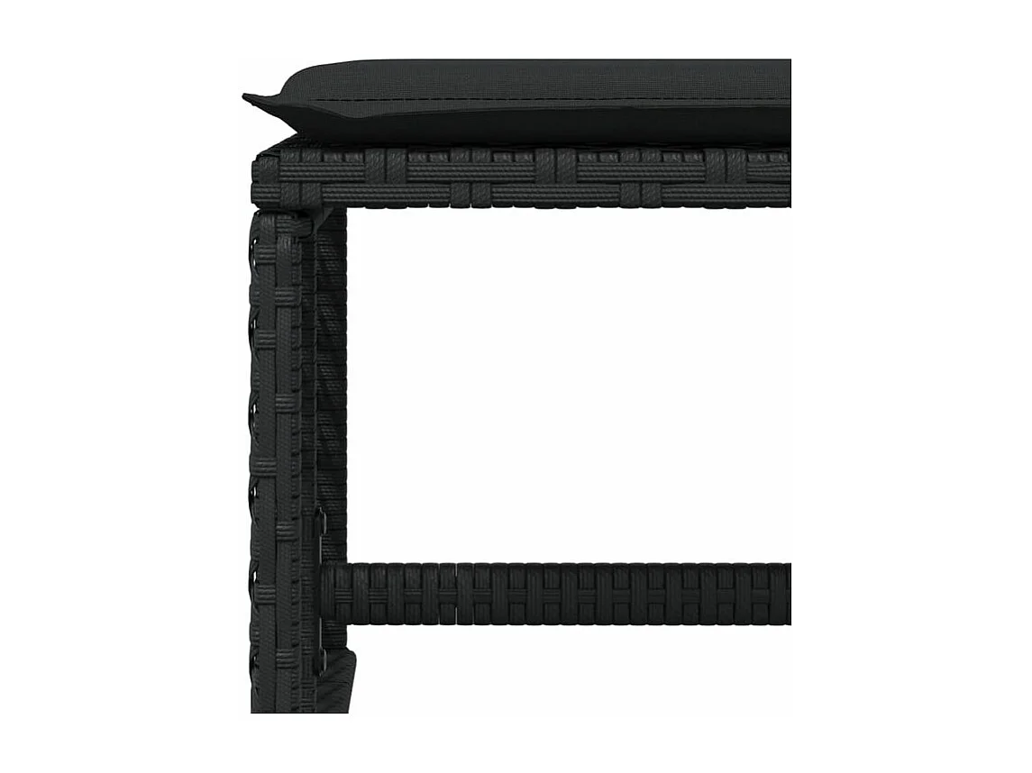 Ensemble à manger de jardin 15 pcs coussins noir résine tressée