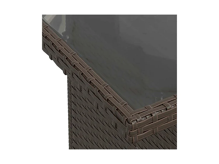 Salon de jardin avec coussins 6 pcs marron résine tressée