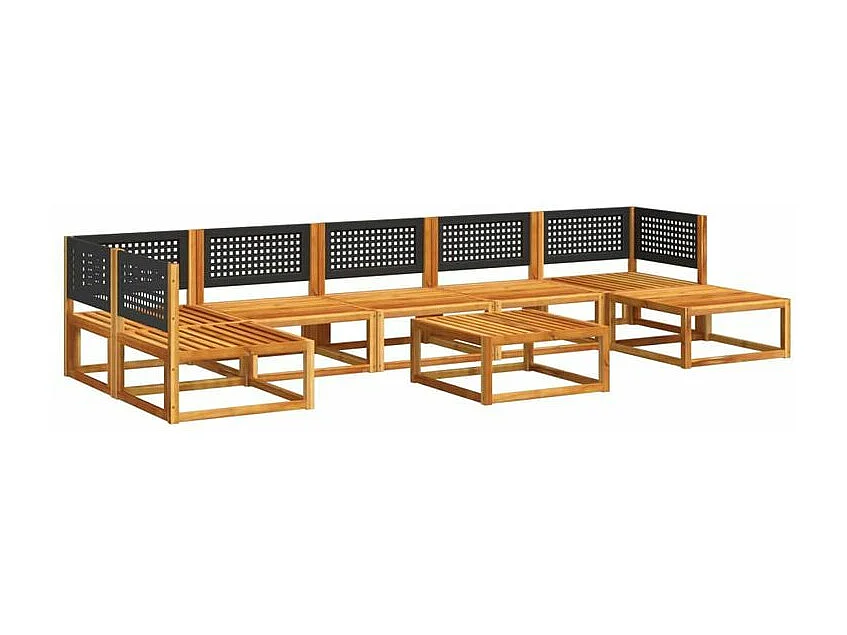 Salon de jardin avec coussins 8 pcs bois massif d'acacia
