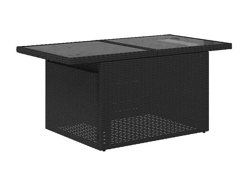 Salon de jardin 6 pcs avec coussins noir résine tressée