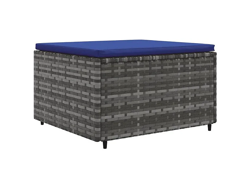 Salon de jardin 6 pcs avec coussins Gris Résine tressée