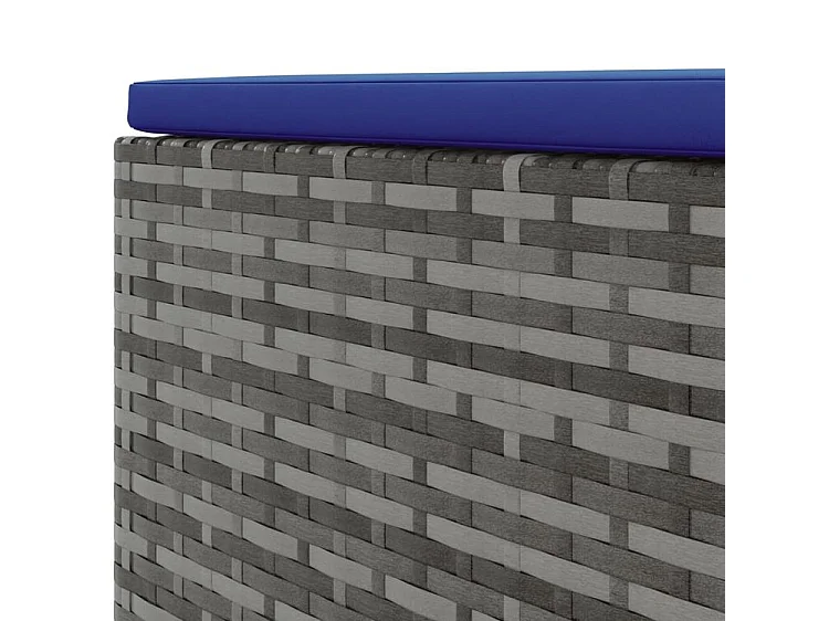 Salon de jardin 6 pcs avec coussins Gris Résine tressée