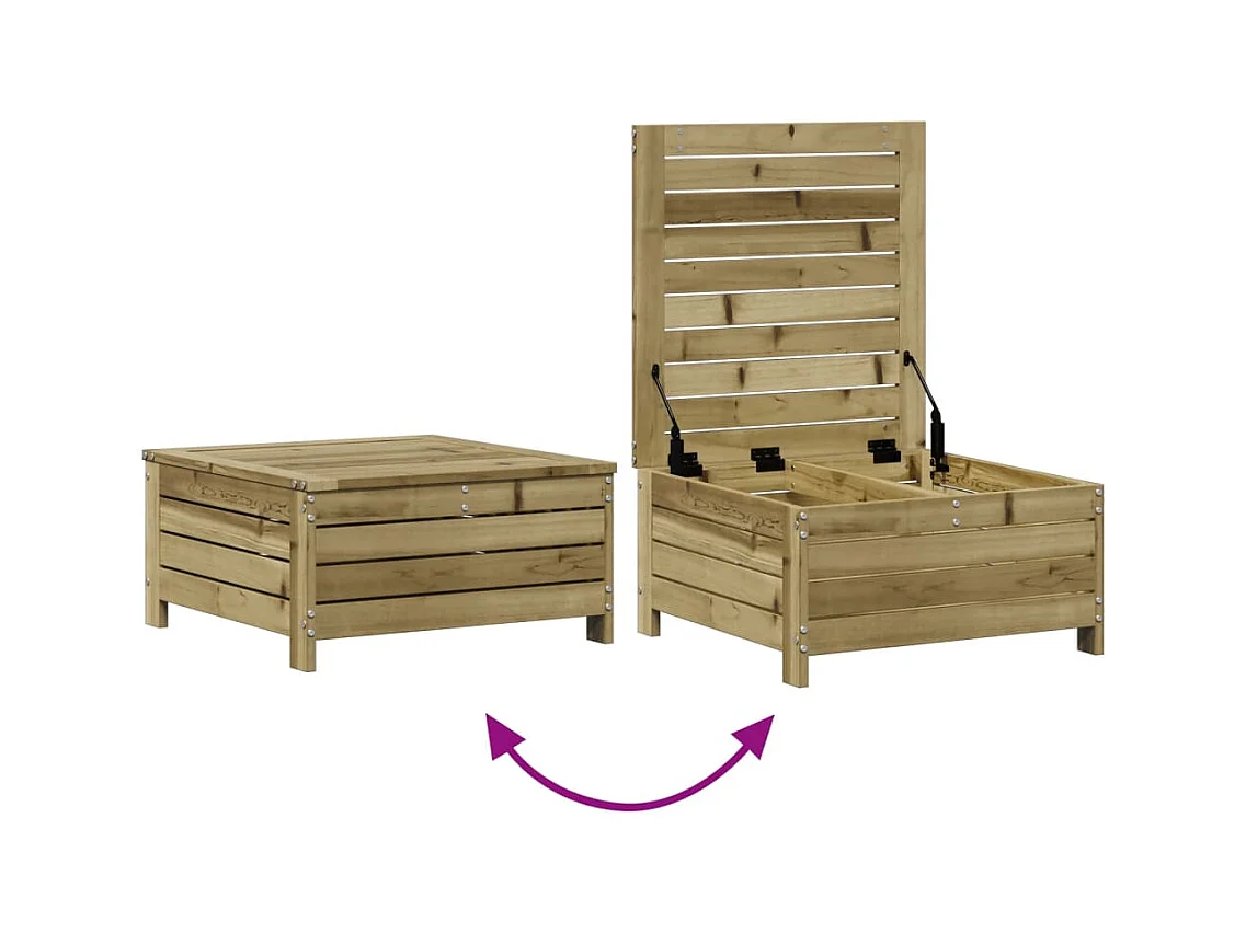 Salon de jardin 8 pcs avec coussins bois de pin imprégné