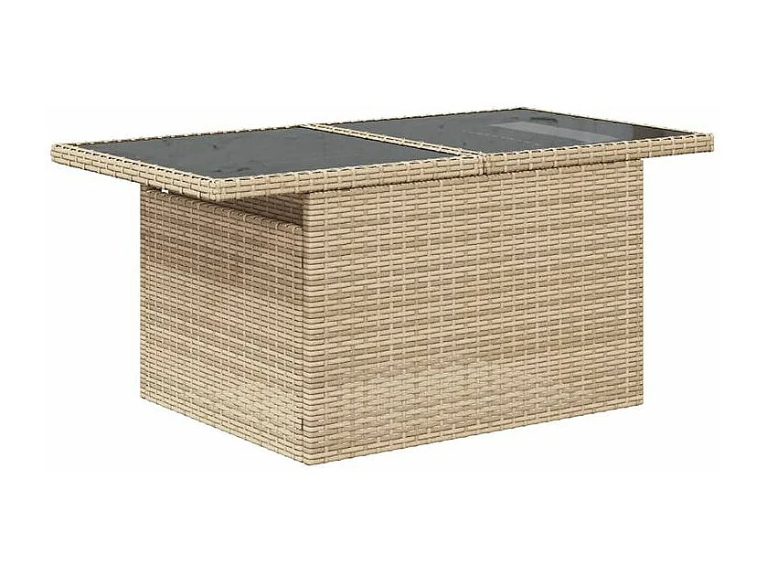 Salon de jardin avec coussins 8 pcs beige résine tressée