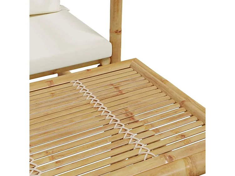 Salon de jardin 2 pcs avec coussins bambou