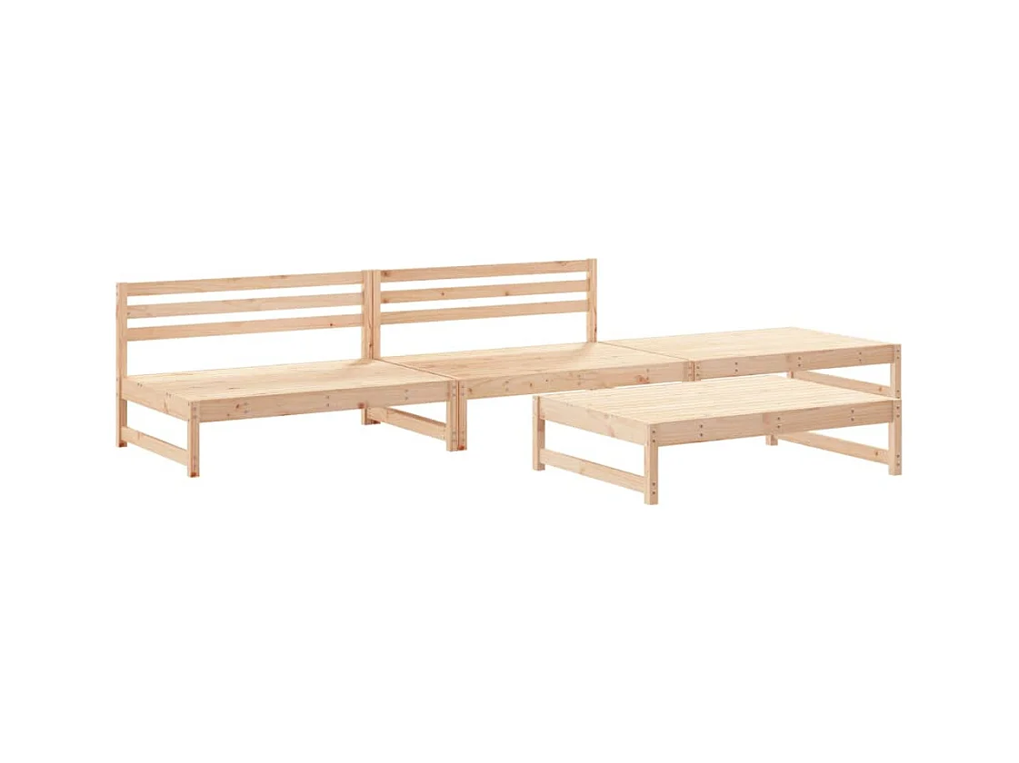 Salon de jardin 4 pcs bois massif de pin