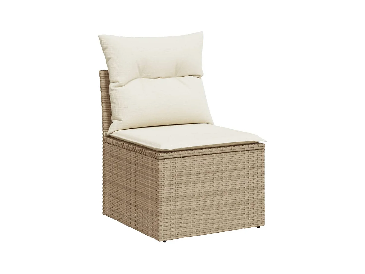 Salon de jardin avec coussins 6 pcs beige résine tressée