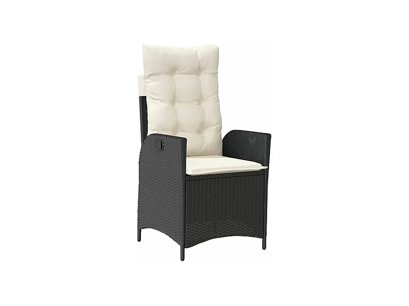 Ensemble à manger de jardin avec coussins 3 pcs Noir