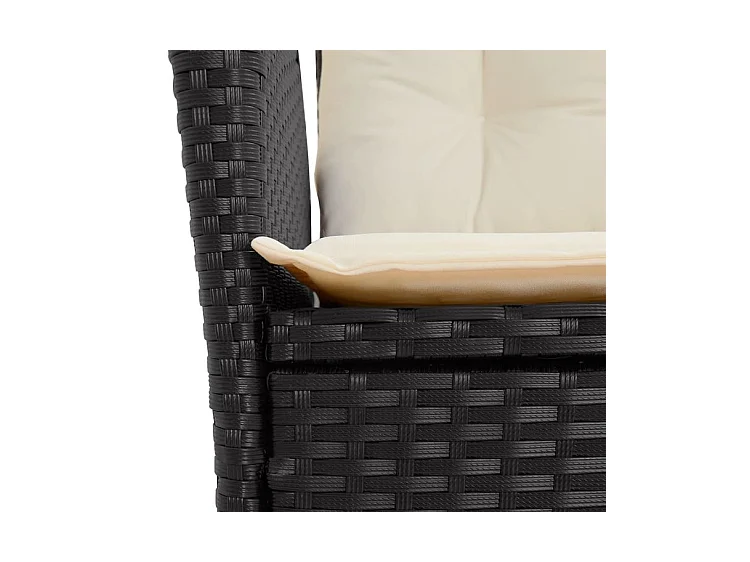 Ensemble à manger de jardin avec coussins 3 pcs Noir