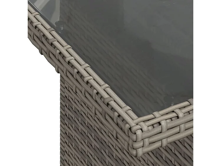 Salon de jardin 6 pcs avec coussins gris résine tressée