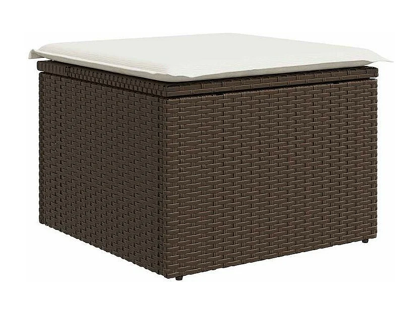 Salon de jardin 8 pcs avec coussins marron résine tressée