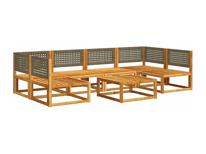 Salon de jardin avec coussins 7 pcs bois massif d'acacia