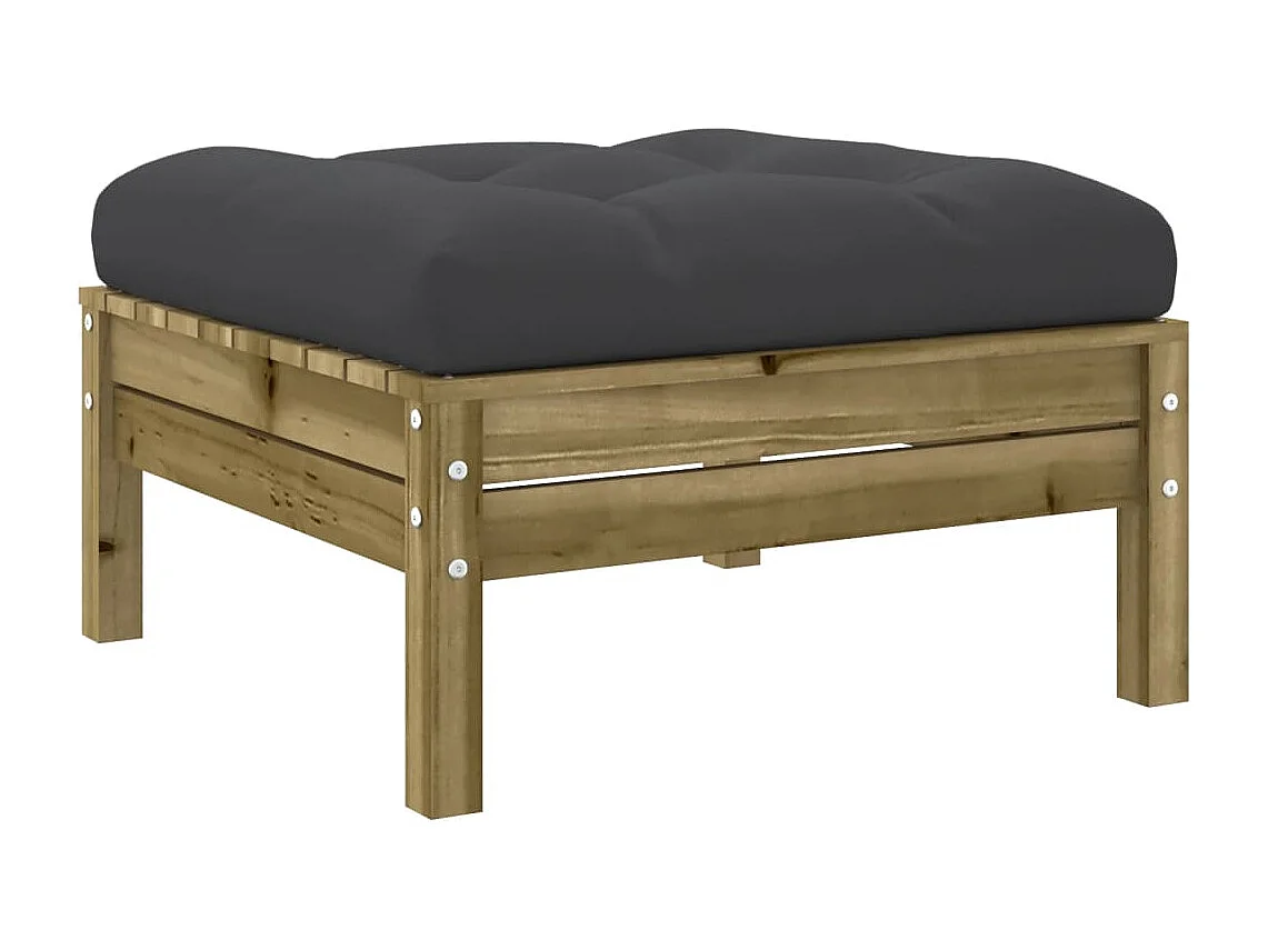 Salon de jardin avec coussins 12 pcs bois de pin imprégné