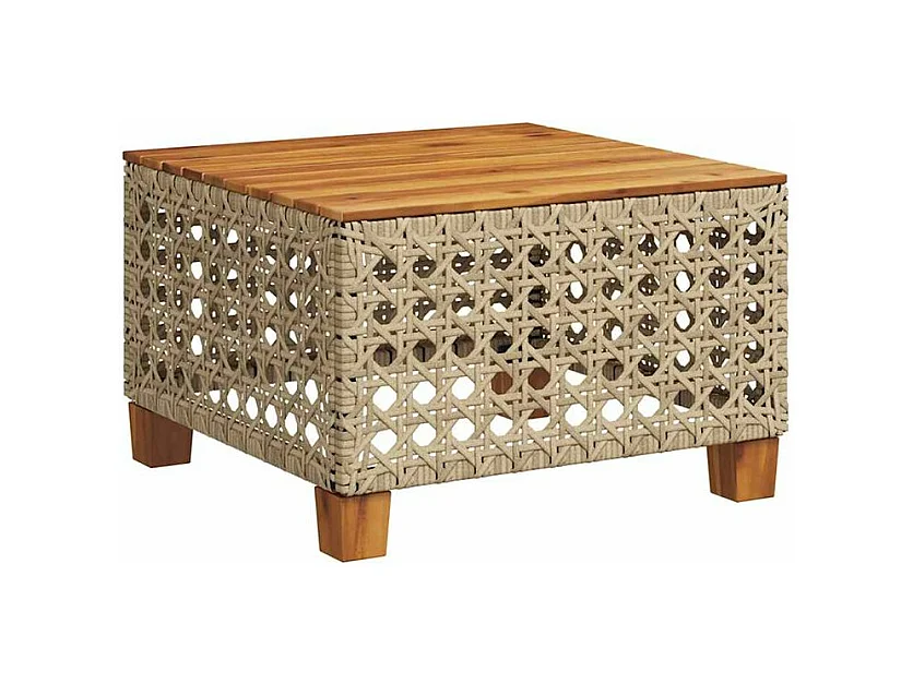 Salon de jardin avec coussins 10 pcs beige résine tressée