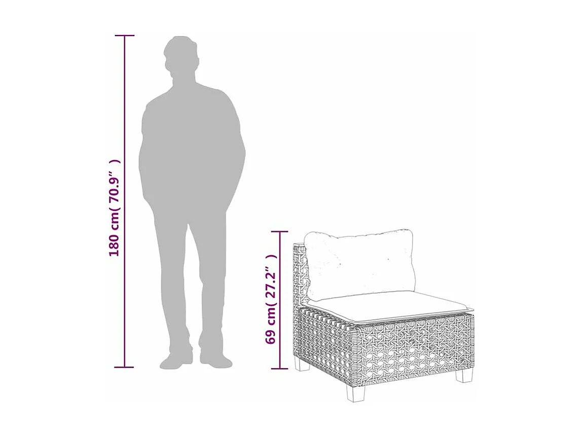 Salon de jardin avec coussins 10 pcs beige résine tressée