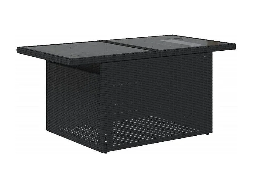 Salon de jardin 10 pcs avec coussins noir résine tressée