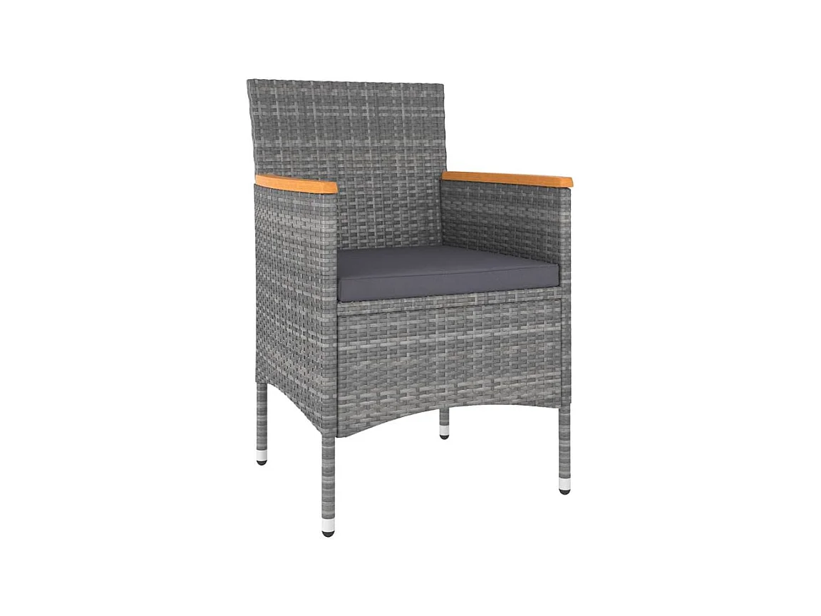 Salon de jardin 5 pcs Résine tressée Gris