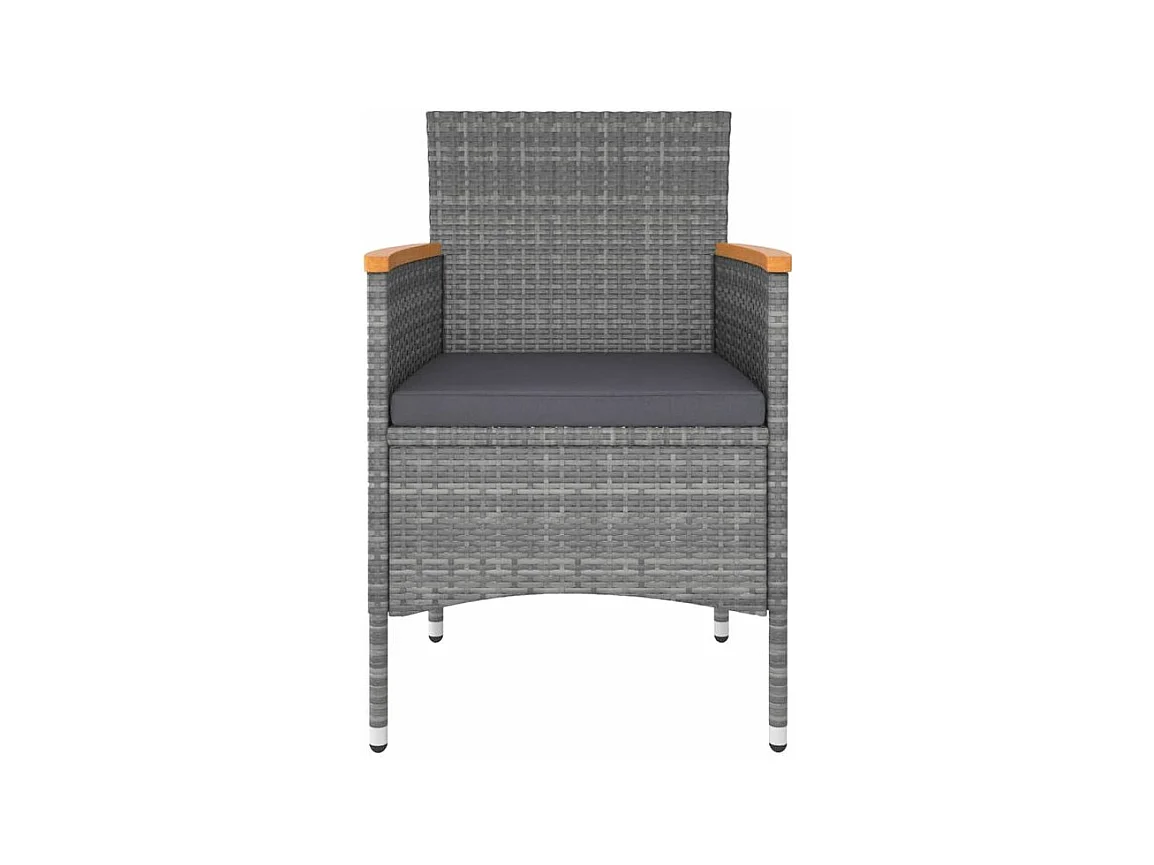 Salon de jardin 5 pcs Résine tressée Gris