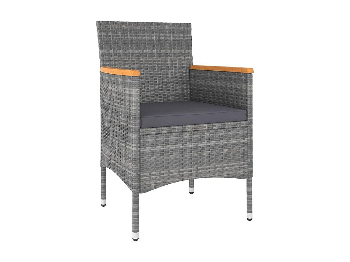 Salon de jardin 5 pcs Résine tressée Gris