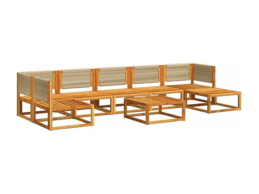 Salon de jardin avec coussins 8 pcs bois massif d'acacia