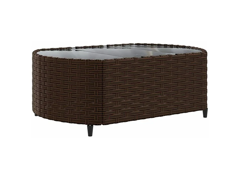 Salon de jardin avec coussins 6 pcs marron résine tressée