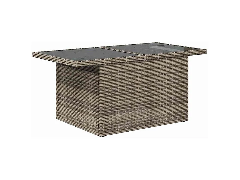 Salon de jardin 6 pcs avec coussins gris résine tressée