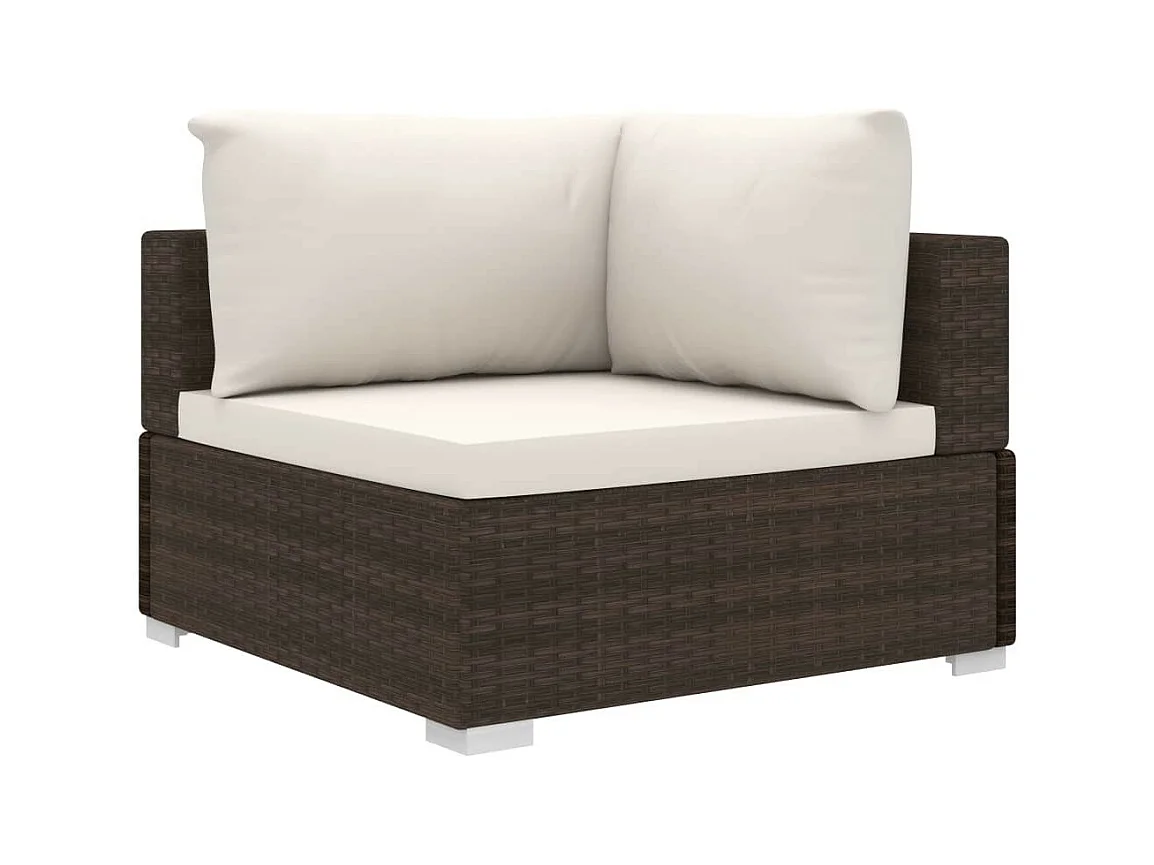 Salon de jardin 10 pcs avec coussins Résine tressée Marron 23