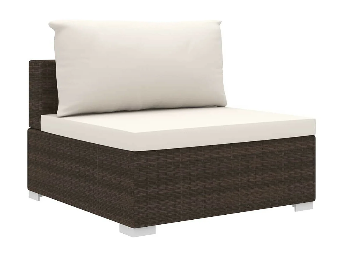 Salon de jardin 10 pcs avec coussins Résine tressée Marron 23