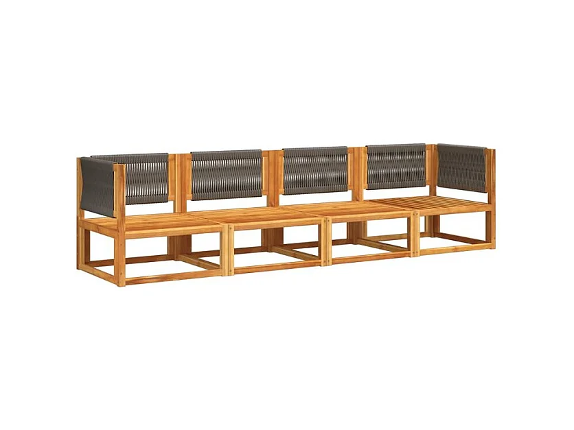 Salon de jardin avec coussins 4 pcs bois d'acacia massif