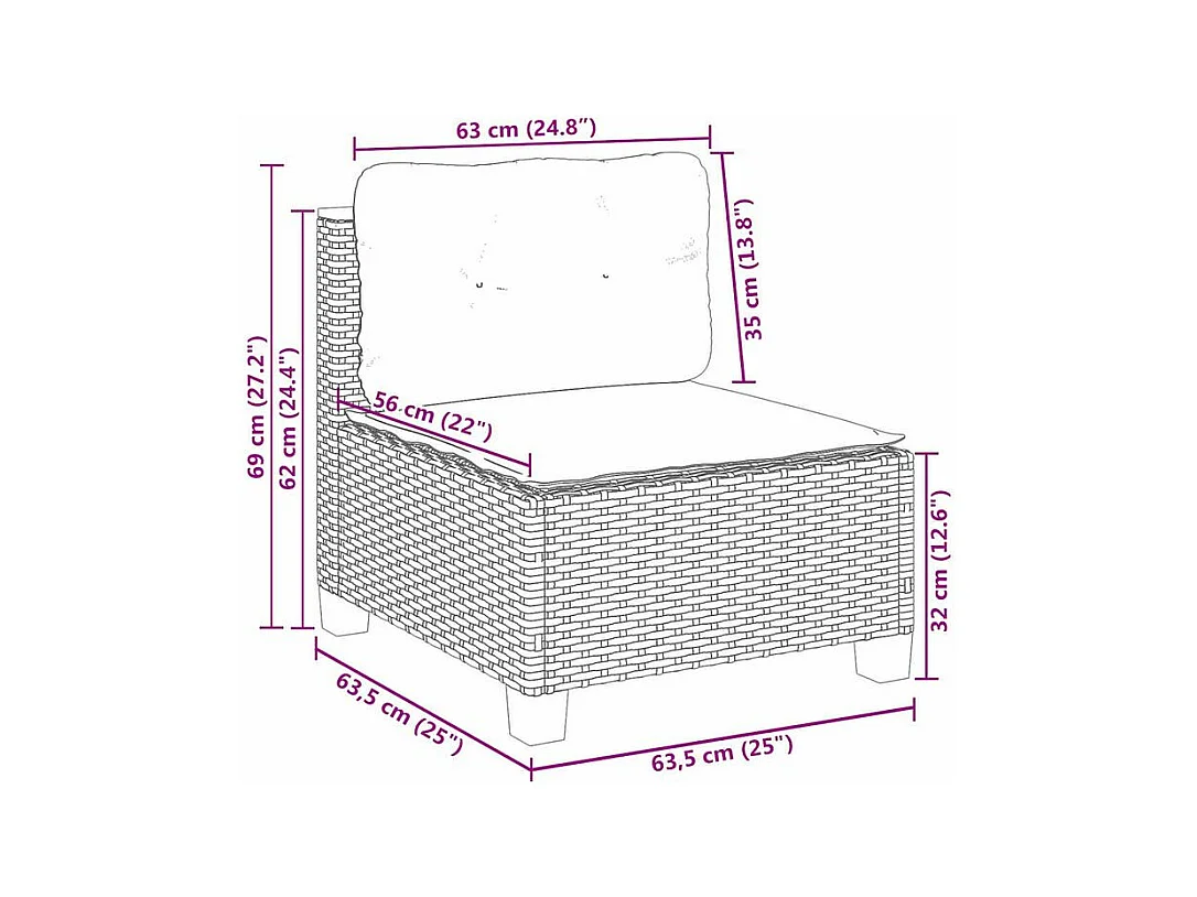 Salon de jardin avec coussins 6 pcs beige résine tressée