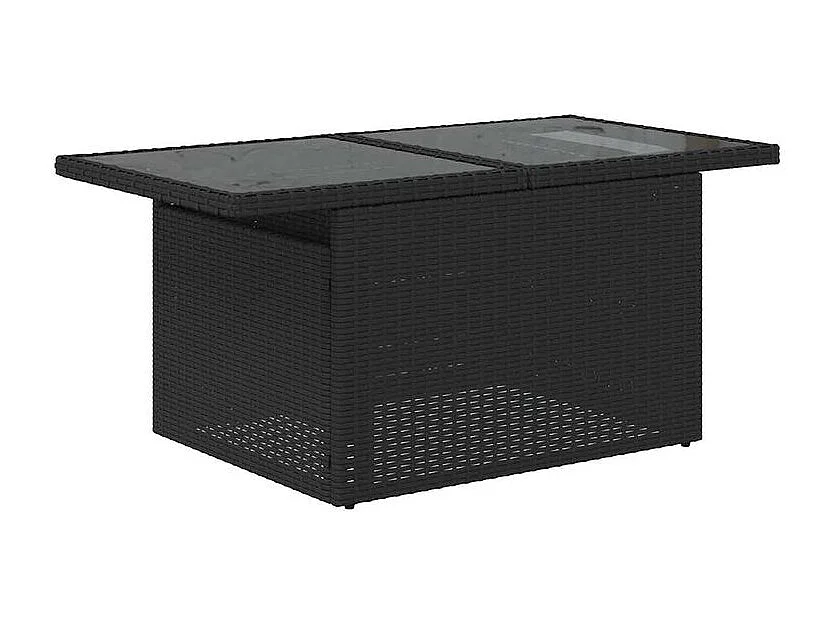 Salon de jardin 8 pcs avec coussins noir résine tressée