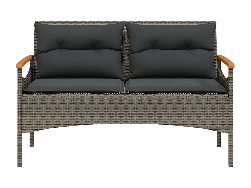 Salon de jardin 4 pcs avec coussins gris résine tressée