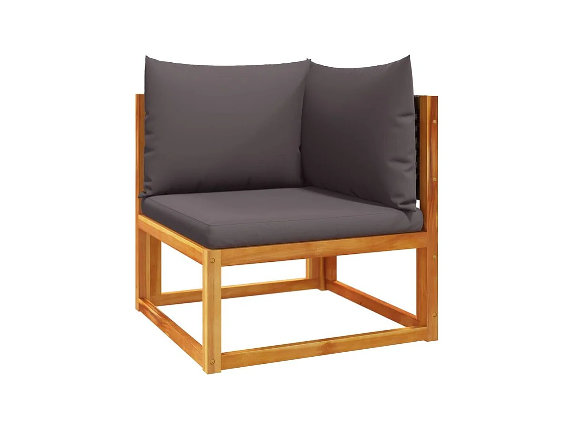 Salon de jardin avec coussins 3 pcs bois massif d'acacia