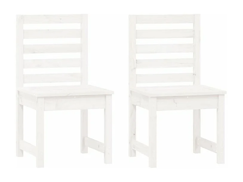 Ensemble à manger de jardin 4 pcs blanc bois massif de pin