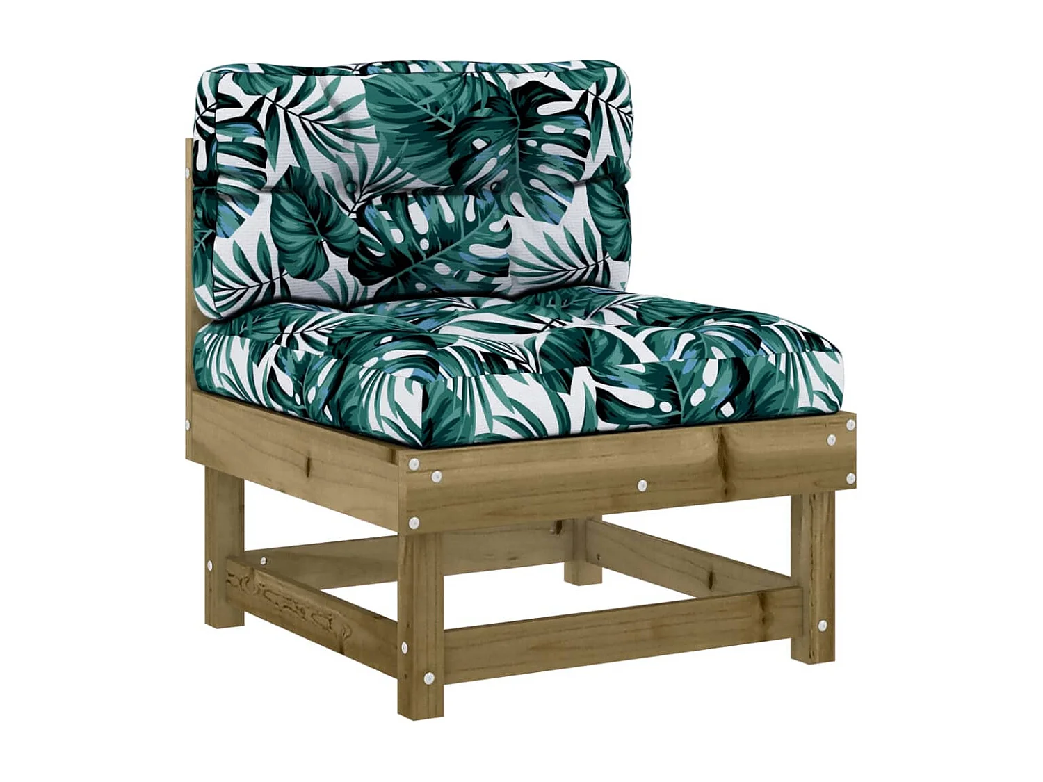 Salon de jardin 5 pcs avec coussins bois de pin imprégné