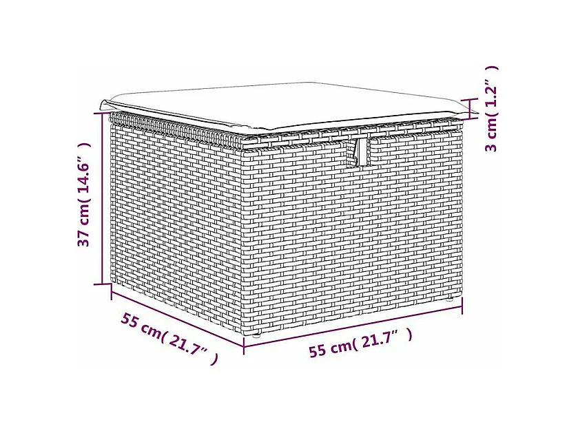 Salon de jardin avec coussins 2 pcs noir résine tressée acacia