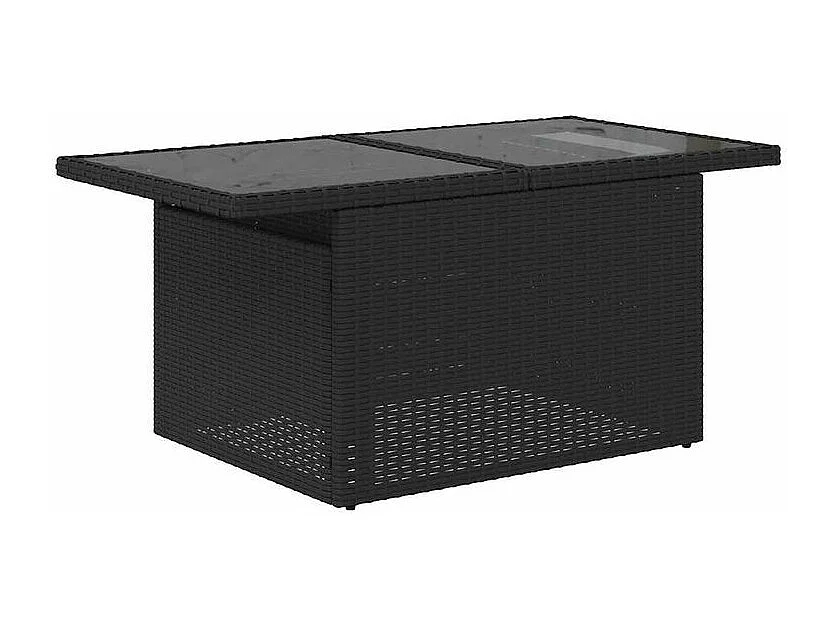 Salon de jardin 6 pcs avec coussins noir résine tressée