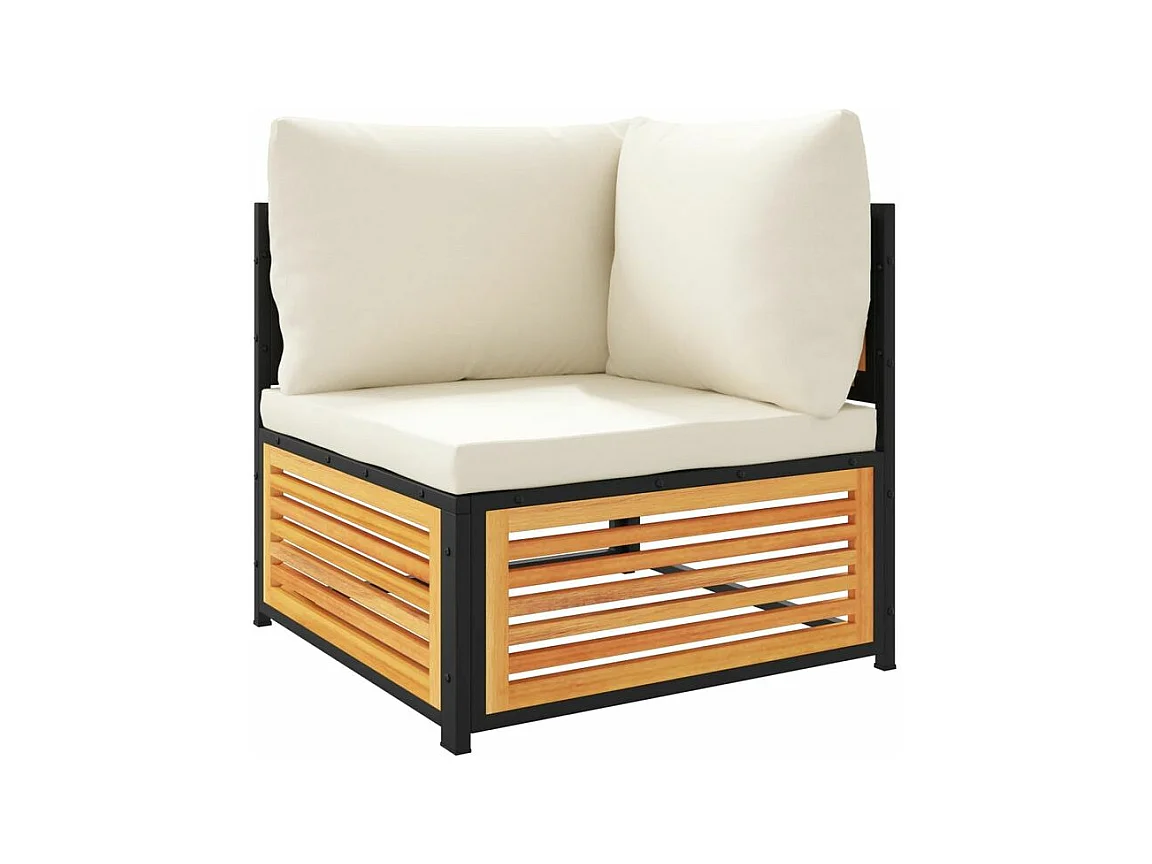 Salon de jardin avec coussins 6 pcs bois d'acacia solide