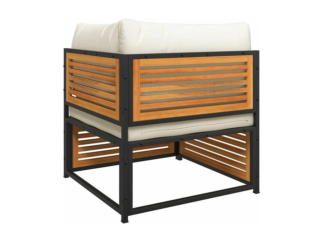 Salon de jardin avec coussins 6 pcs bois d'acacia solide