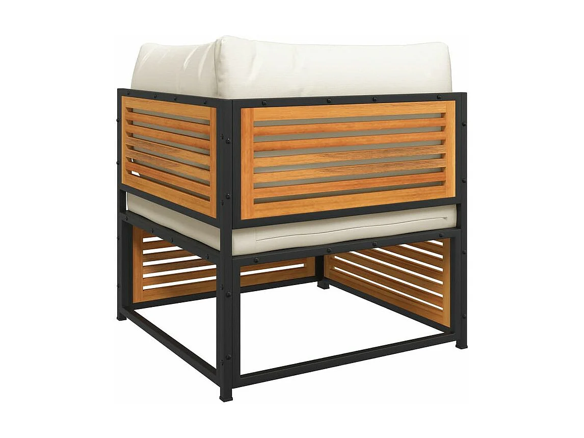 Salon de jardin avec coussins 6 pcs bois d'acacia solide